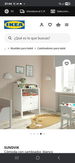 Cómoda cambiador Sundvik Ikea