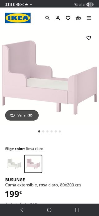 Cama infantil rosa del IKEA