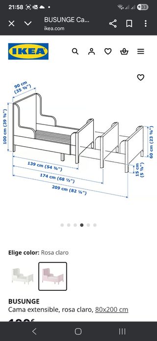 Cama infantil rosa del IKEA