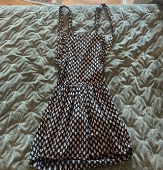 Vestido estampado beige y negro