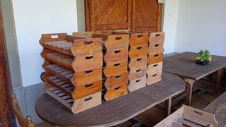 Portabottiglie di legno fatte a mano