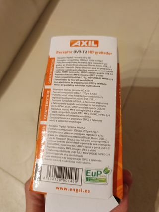 Receptor TDT DVB-T2 HD Axil RT040T2