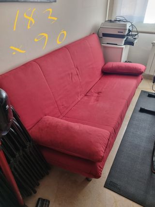 Sofá cama rojo 183x90