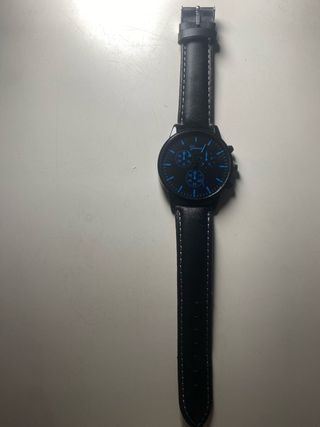 Reloj Geneva Negro Piel Cuero
