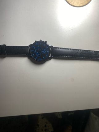 Reloj Geneva Negro Piel Cuero
