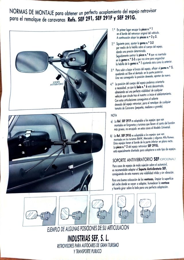 Espejo retrovisor para remolque caravana vintage