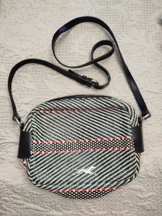 Bolso Bimba y Lola rayas azul y rojo