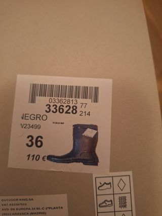 Botas Hunter Negras Talla 36