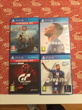 4 Juegos PS4: God of War, FIFA 22, GT Sport, FIFA