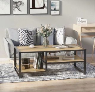 Mesa centro madera y metal