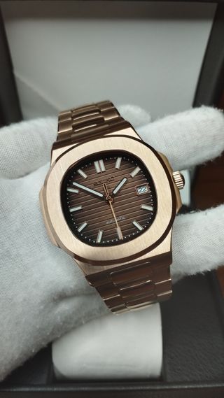 Reloj Seiko Mod Nautilus "Rose Gold & Chocolate"