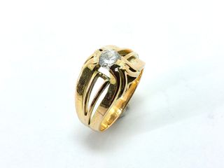 anillo oro 18k con piedra con circonita
