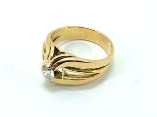 anillo oro 18k con piedra con circonita