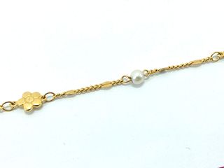 pulsera oro 18k con piedra con perla