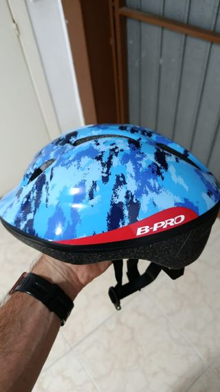 Casco Bici Niño B-PRO Azul Camuflaje