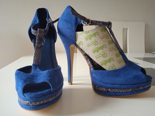 Sandalias tacón Marypaz azules talla 40