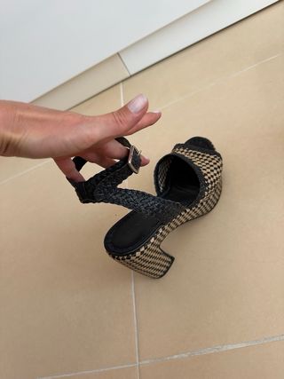 Sandalias Pons Quintana Beige y Negro