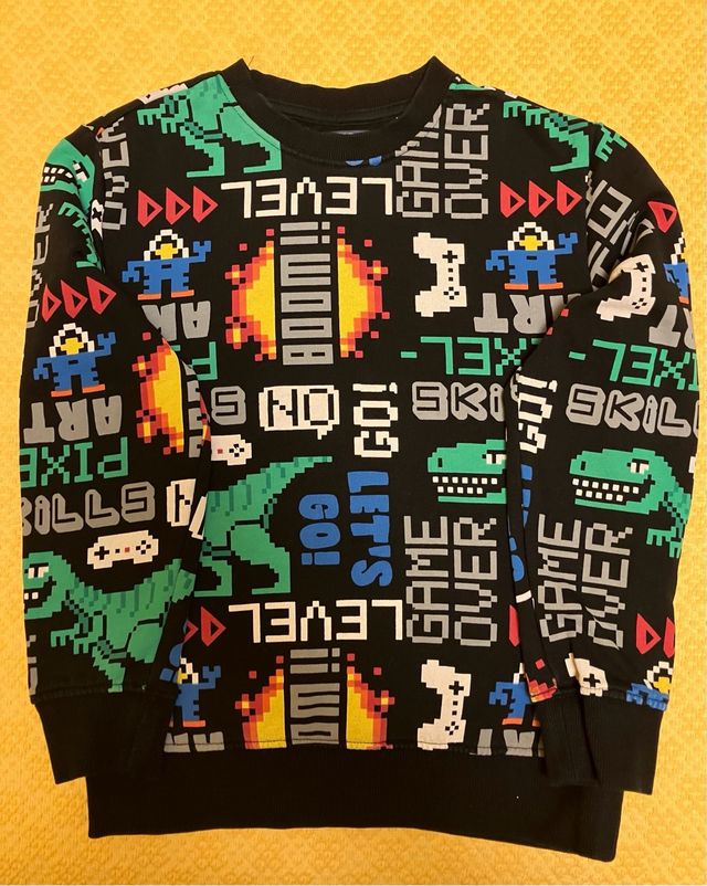 Felpa bambino fantasia videogiochi 7-8 anni