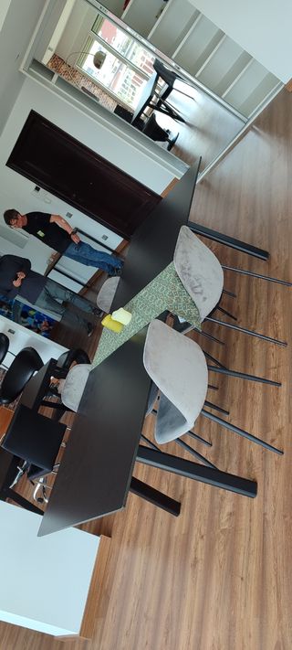 Mesa comedor/oficina negra 90x240cm.