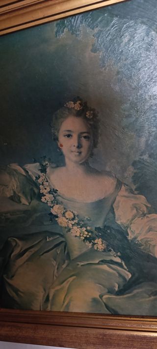 Cuadro antiguo marco bronce