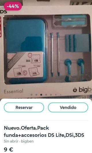 NUEVO. Pack funda + accesorios DS Lite/DSi/3DS