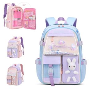 Mochila escolar azul y morado