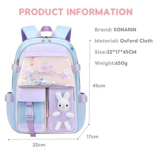 Mochila escolar azul y morado