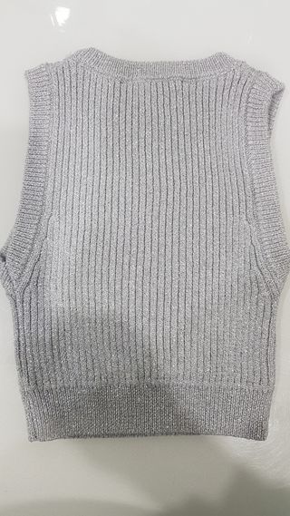 Top Bershka plateado talla XS