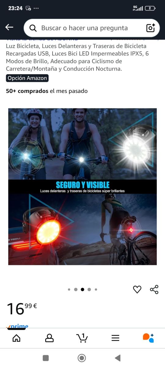 Luces Bici LED USB Recargables (Delantera y Traser