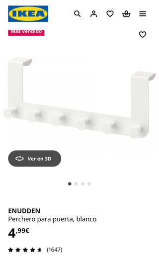IKEA ENUDDEN Perchero para puerta blanco