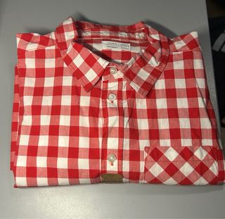 Camisa a cuadros roja y blanca XL (216) de niño
