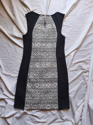 Vestido H&M Talla 38 Negro Estampado