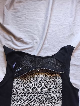 Vestido H&M Talla 38 Negro Estampado