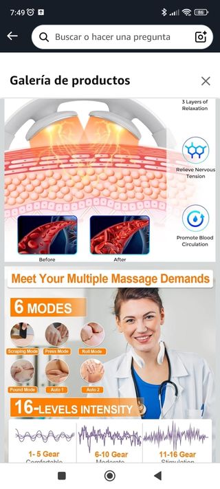 Masajeador de cuello inteligente