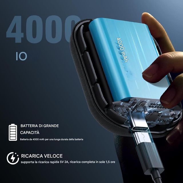 Scaldamani mini vellutato 4000mAh ricaricab tascab