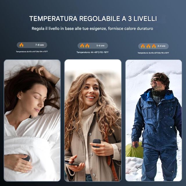 Scaldamani mini vellutato 4000mAh ricaricab tascab