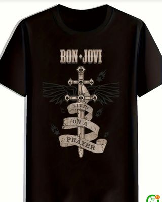 Camiseta Bon Jovi 3XL Negra