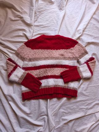 Jersey ONLY rayas Xs rojo, marrón, rosa y blanco