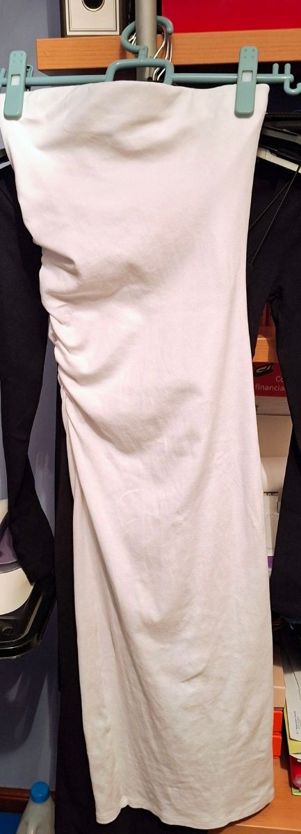 Abito midi da damigella bianco Zara