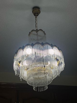 Lámpara de techo colgante cristal y metal