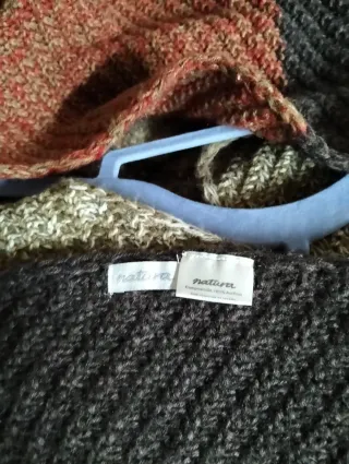 Abrigo Zolder cuadros cómodoy bufanda natura