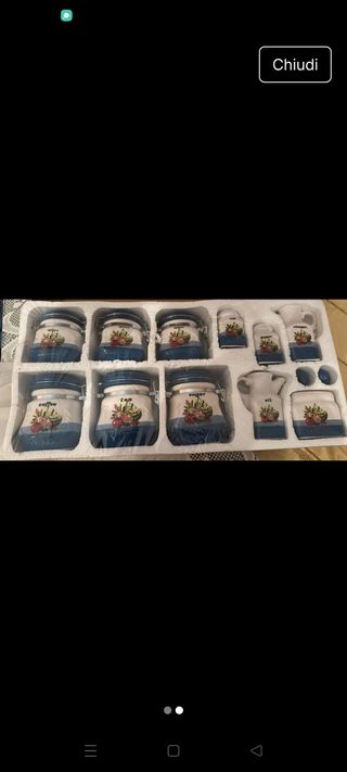 Set 8 Barattoli Ceramica Decorati Frutta