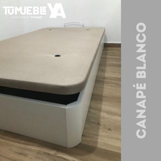 Canapé 135x190cm Beige y Blanco
