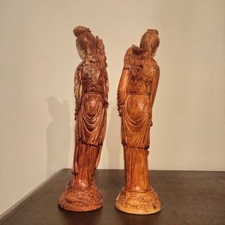Pareja Figuras Chinas Tradicionales 1950