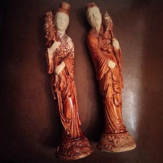 Pareja Figuras Chinas Tradicionales 1950