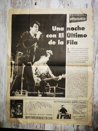 Recorte Periódico El Último de la Fila 1993