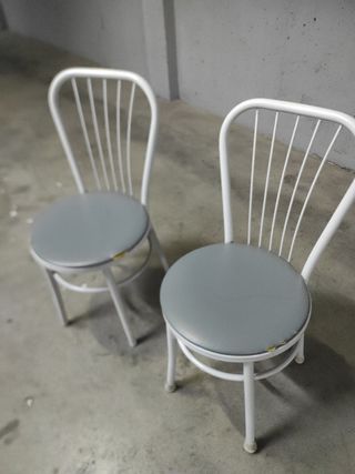 Juego de 2 sillas de cocina blancas