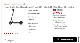 Patinete Eléctrico Xiaomi -