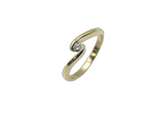 alianza oro 18k con piedra con diamante t. 14 (17,2 mm)