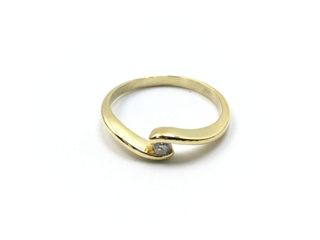 alianza oro 18k con piedra con diamante t. 14 (17,2 mm)
